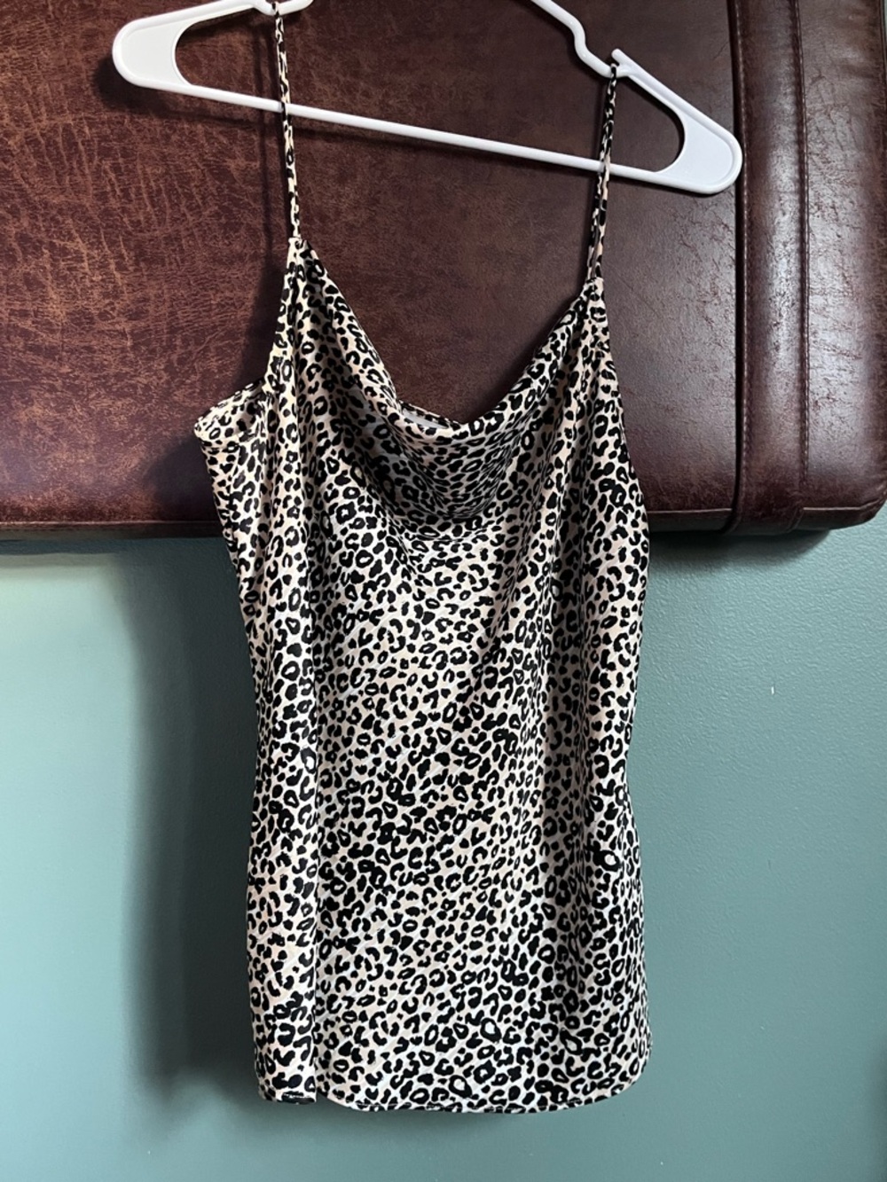 Nine West Leopard Print Cowl Neck Cami